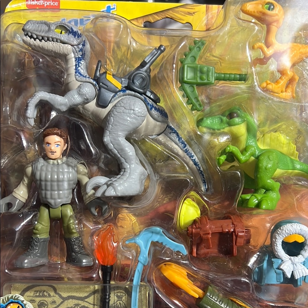 Fisher-Price Gray and Green Dinosaur Action Playset